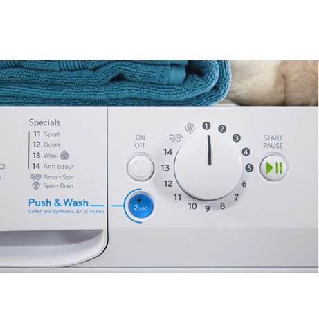 Push & Wash button