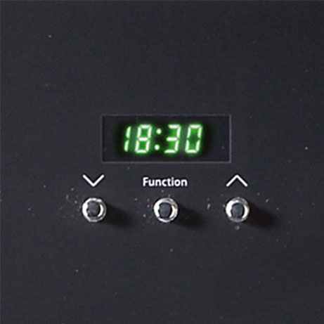Belling built-in oven showing clock