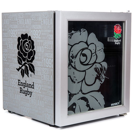 England Rugby Drinks Chiller side angle glass door