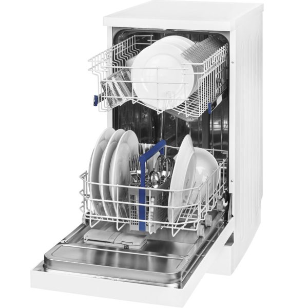 Beko slimline dishwasher with the door open
