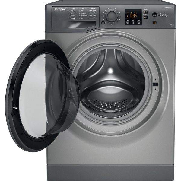 Hotpoint Washing Machine Graphite with the door open