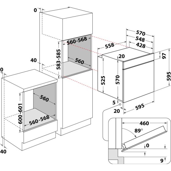 Hotpoint Single Oven dimensions