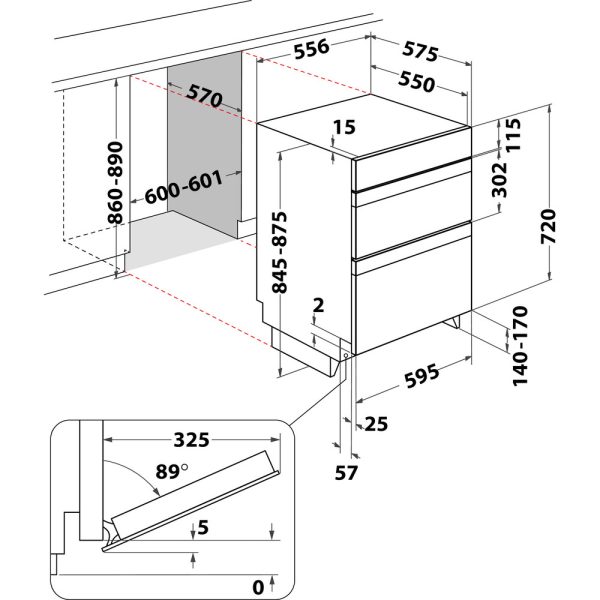 Hotpoint Built-Under Double Oven dimensions